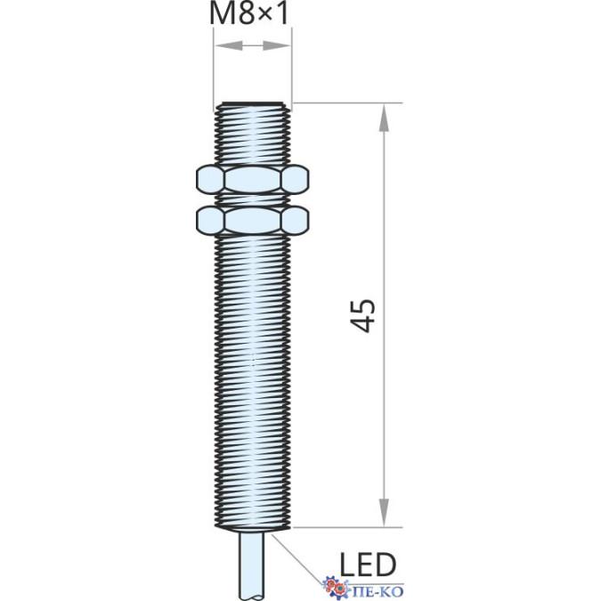 Індуктивний датчик Xecro IMF8-S2PO45-A2P