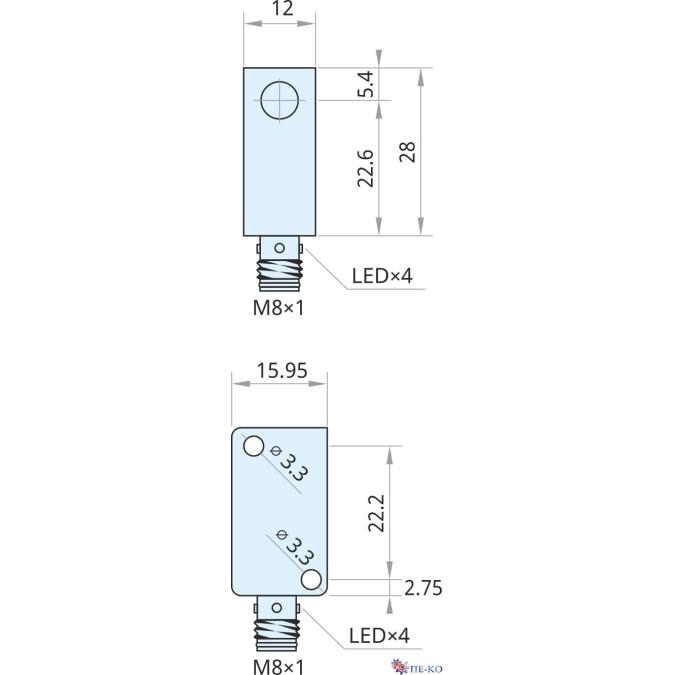 Індуктивний датчик Xecro IPS1628-N4NCS-A8