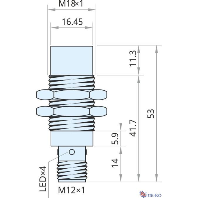Індуктивний датчик Xecro IPS18-N16NO53-A12