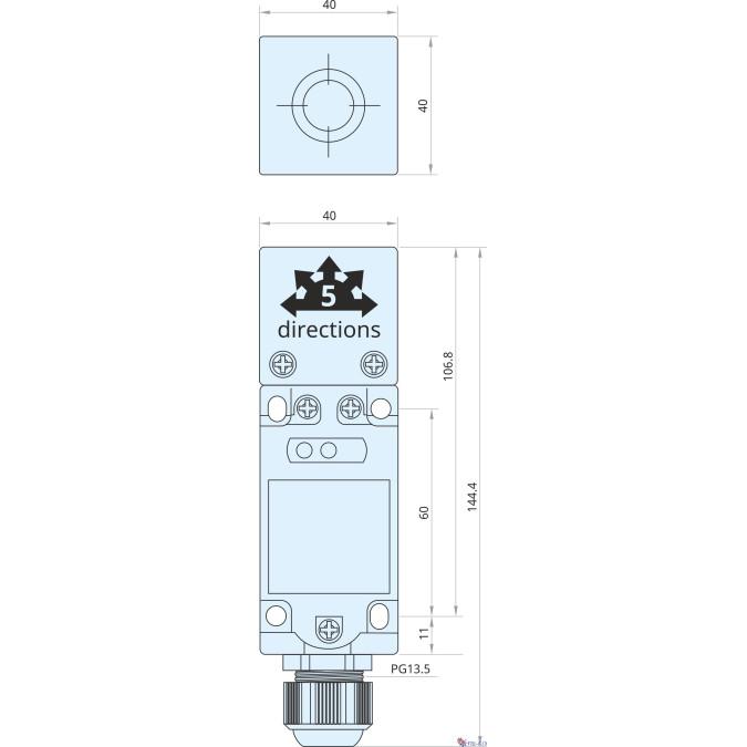 Індуктивний датчик Xecro IPS40-N30NCOL-PG13