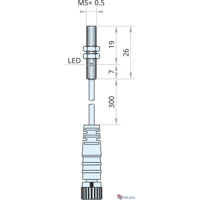 Індуктивний датчик Xecro IPS5-S1.5PO26-3U8