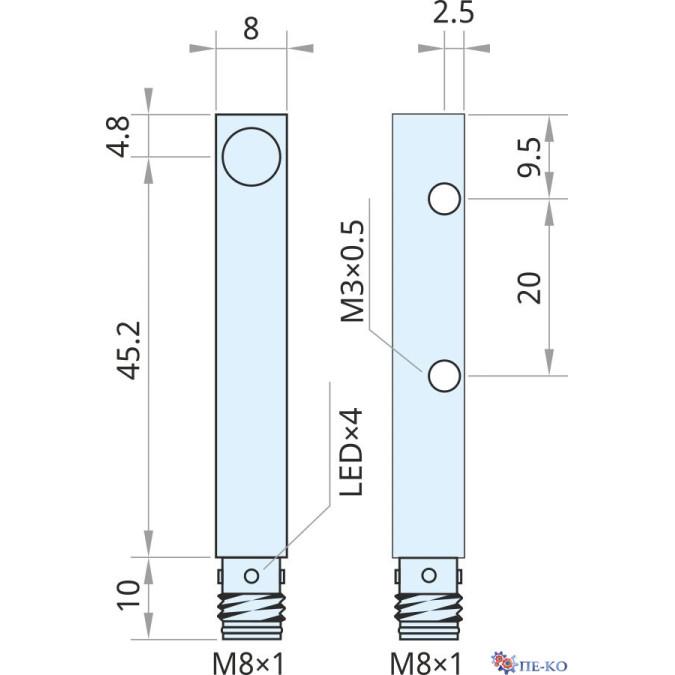 Індуктивний датчик Xecro IPS88-S2NC60-A8